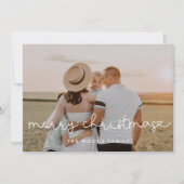 キュートなスクリプトメリークリスマスフォト シーズンカード (正面)