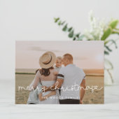 キュートなスクリプトメリークリスマスフォト シーズンカード (スタンド正面)