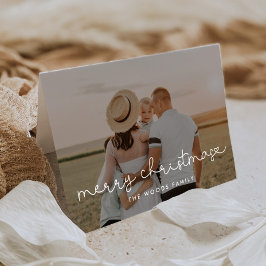 キュートなスクリプトメリークリスマスフォト シーズンカード