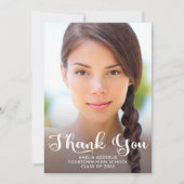 キュートなスクリプト卒業2写真ありがとう 招待状 (正面)