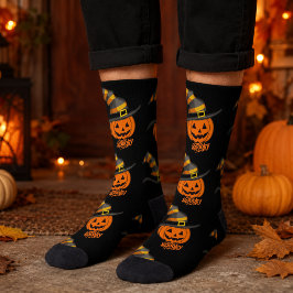 キュートなスケアリー・パンプキン・ウィッチハット ハロウィン ソックス