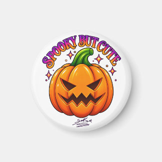 キュートなスケアリー・パンプキン・ハロウィンラウンドマグネット マグネット