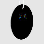 キュートなスケルトンカラフルサインハロウィンクラシック オーナメント (正面)