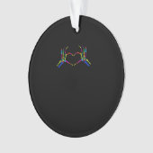 キュートなスケルトンカラフルサインハロウィンクラシック オーナメント (正面)