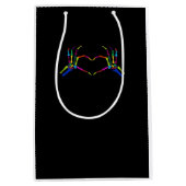 キュートなスケルトンカラフルサインハロウィンクラシック ミディアムペーパーバッグ (正面)