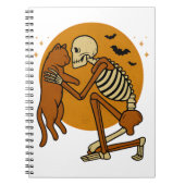キュートなスケルトンハギングキャットゴシックハロウィーンデザイン ノートブック (正面)