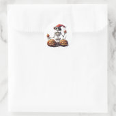 キュートなスケルトンハロウィーンウィッチカボチャ ラウンドシール (バッグ)