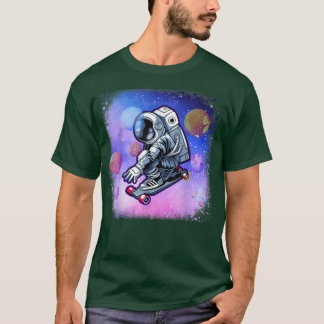 キュートなスケートボーダー宇宙 Tシャツ