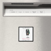 キュートなスコットランドの新郎新婦Save The Date Magnet マグネット (インサイチュ (食洗機))
