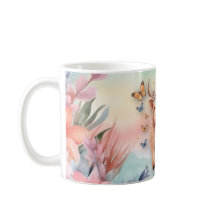 キュートなスコティッシュハイランドカウアンドワイルドフラワーウォータコール