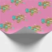 キュートなスコティッシュハイランドカウギ遊ター ラッピングペーパー (角)