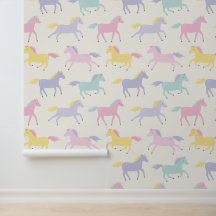 キュートなスタイルのパステル馬のパターンのクリーム
