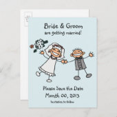 キュートなスティック図はがきを保存 案内ポストカード (正面/裏面)