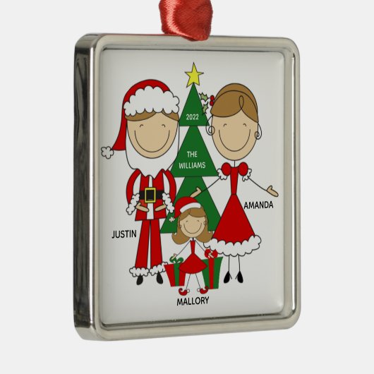 キュートなステッキのフィギュア3クリスマスオーナメント メタルオーナメント (右)