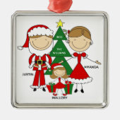 キュートなステッキのフィギュア3クリスマスオーナメント メタルオーナメント (正面)