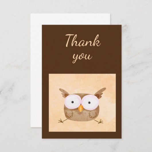 キュートなストレスを感じるフクロウの鳥の動物ユーモアありがとう サンキューカード (正面/裏面)