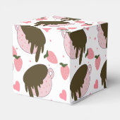 キュートなストロベリーチョコレートドリップコーヒーハート フェイバーボックス (裏面サイド)