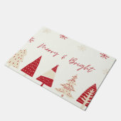 キュートなスノーフレークの木のメリークリスマス&ブライト ドアマット (アングル)