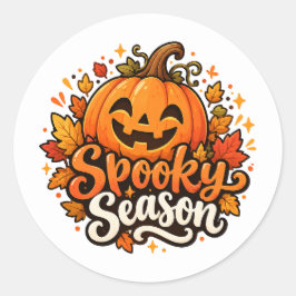 キュートなスパイキーシーズンパンプキンハロウィンラウンドステッカー ラウンドシール