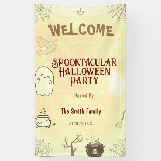 キュートなスプークタキュラー・ハロウィンパーティー 横断幕 (縦)