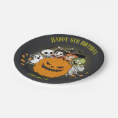 キュートなスプータクタキュラーハロウィンモンスターバースデーパーティー ペーパープレート (アングル)