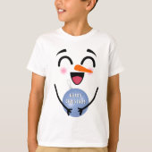 キュートなスマイルの雪だるま クリスマス Tシャツ (正面)