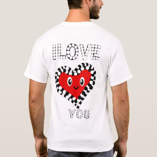 キュートなスマイルハート I Love You マッチングTシャツ Tシャツ