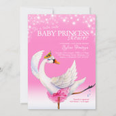 キュートなスワンレイクピンクバレエベビーシャワー招待状 招待状 (裏面)
