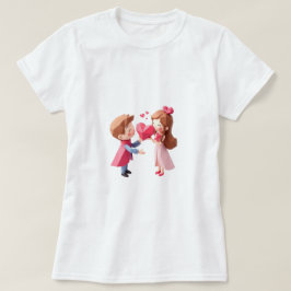 キュートなスーパーヒーローの恋人 バレンタインデー Tシャツ