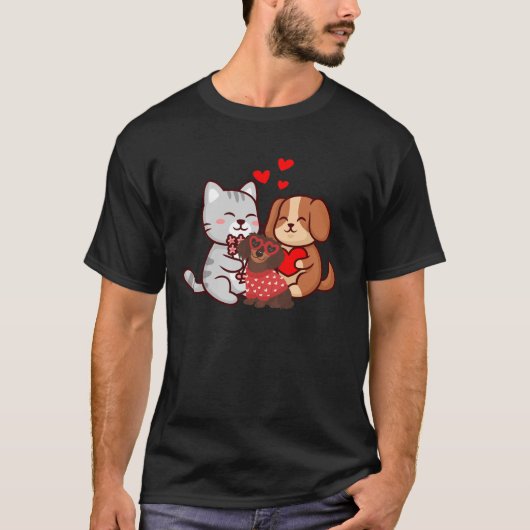 キュートなタイポグラフィーの猫デザイン ネコ好きにぴったり Tシャツ (正面)