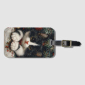 キュートなタキシード子猫クリスマスキャットアート ラゲッジタグ (正面横)