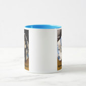 キュートなタキシード猫クリスマスプレゼントのマグカップ マグカップ (中央)