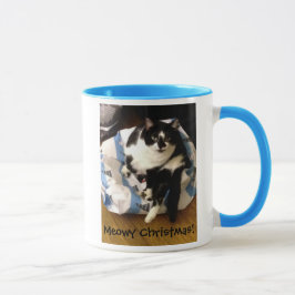 キュートなタキシード猫クリスマスプレゼントのマグカップ マグカップ