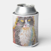 キュートなタキシード猫スケッチアート猫 缶クーラー (缶正面)