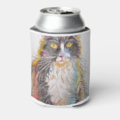 キュートなタキシード猫スケッチアート猫 缶クーラー (缶裏面)