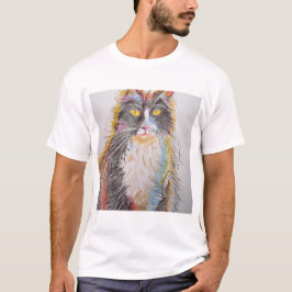 キュートなタキシード猫スケッチアート猫 Tシャツ