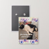 キュートなタキシード猫誕生日おもしろい猫ギフト 缶バッジ (正面/裏面)