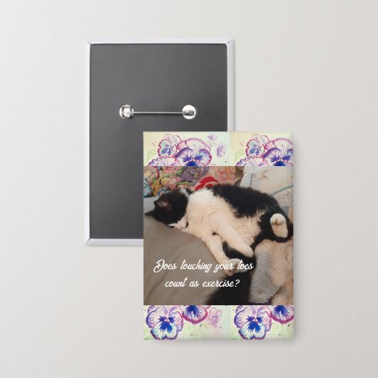 キュートなタキシード猫誕生日おもしろい猫ギフト 缶バッジ (正面/裏面)