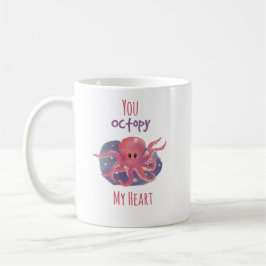 キュートなタコのラブマグ "You Octopy My Heart" コーヒーマグカップ