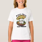 キュートなタコキャットシャツ、メキシコタコ火曜キャットユーモア Tシャツ (正面)