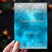 キュートなターコイズシルバーグリッターのクリスマスと新年