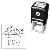キュートなタートルアートと名前をカスタムするプレリンク セルフインキングスタンプ (インサイチュ)