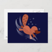 キュートなダイビング ポストカード (正面/裏面)