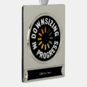 キュートなダウンサイジングが進行中クリスマスの休日 シルバープレートバナーオーナメント (右)