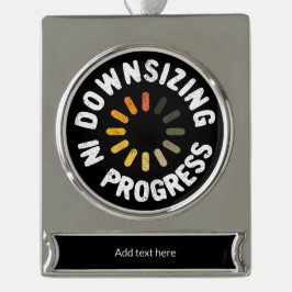 キュートなダウンサイジングが進行中クリスマスの休日 シルバープレートバナーオーナメント