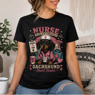 キュートなダックスフントの看護師 - 患者の毛は永遠に Funny Tシャツ