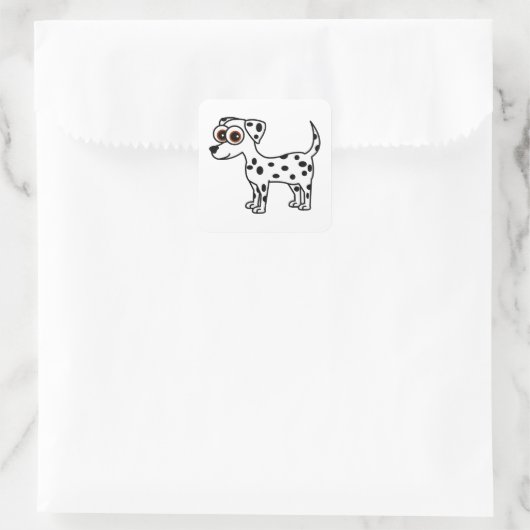 キュートなダルマチアの漫画の広場 スクエアシール (バッグ)