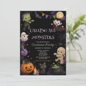 キュートなダークハロウィンコスチュームパーティー 招待状 (スタンド正面)