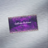 キュートなダークパープル金ゴールドフェイクグリッター マグネット名刺 (インサイチュ)