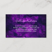 キュートなダークパープル金ゴールドフェイクグリッター 名刺 (裏面)
